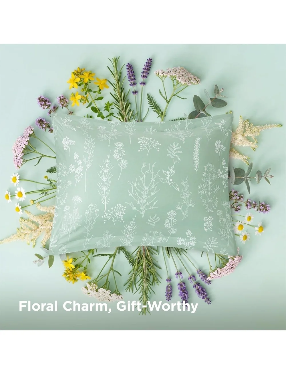 NEW Reversible twin Comforter Set in Sage Green